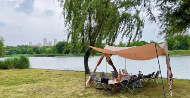 云盖A塔天幕客厅帐篷户外大型露营野营防雨防晒遮阳凉棚